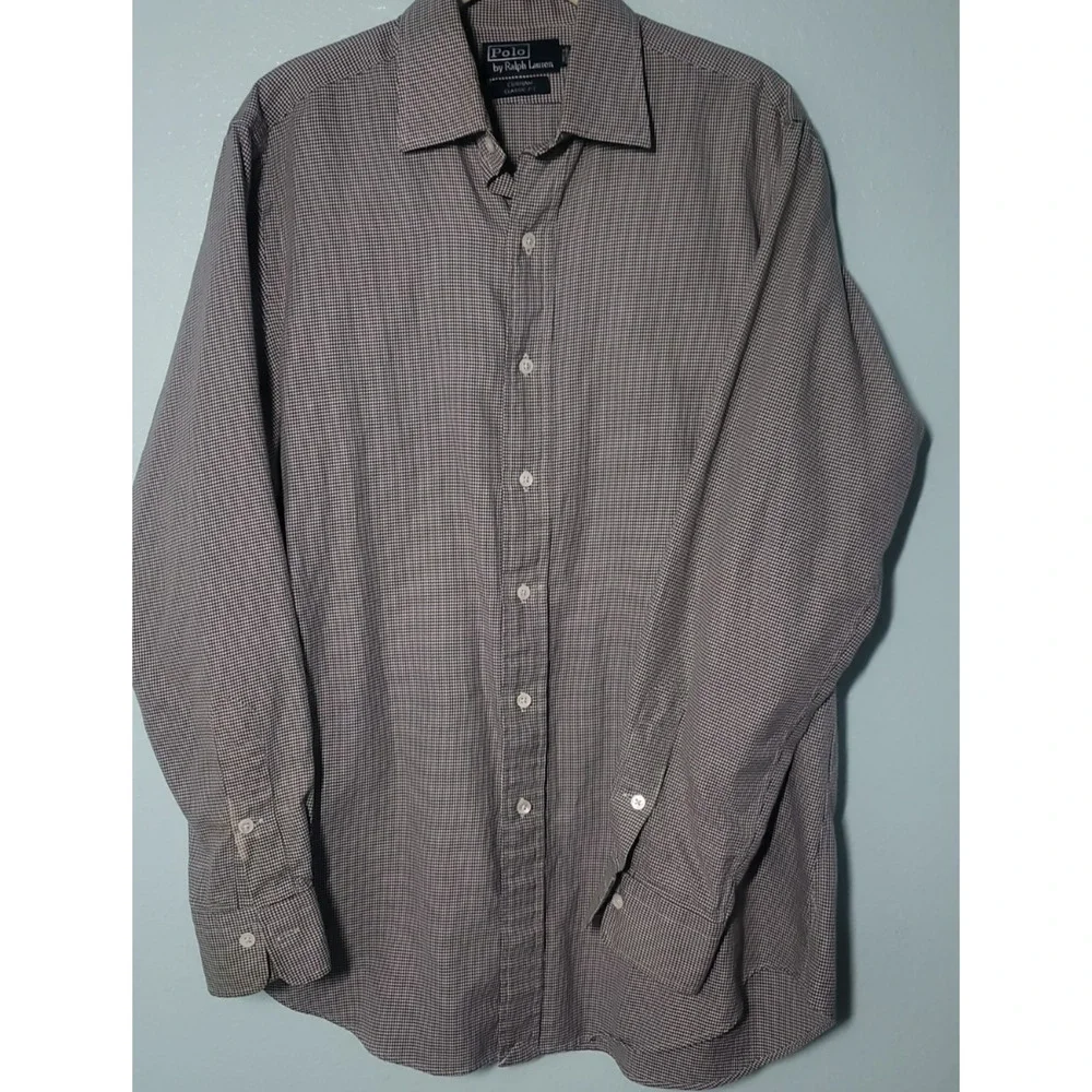 Polo Ralph Lauren Men’s Micro Houndstooth Dress Shirt Curham Classic Fit M